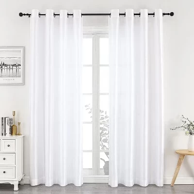 Шторы Kate Aurora Home Living, 2 шт., на люверсах, белые