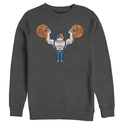 Мужская толстовка из пряжи Lifter Meowscles с капюшоном из угольного вереска