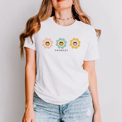 Футболка с коротким рукавом S.W.Smiley Flower Smiles, белая