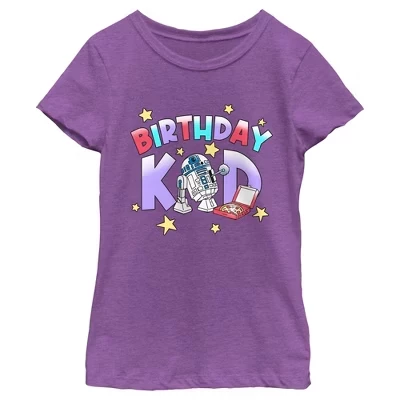 Детская футболка Star Wars Birthday Kid R2‑D2, фиолетовая