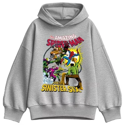 Женское худи Spider-Man Sinister Six, серый меланж