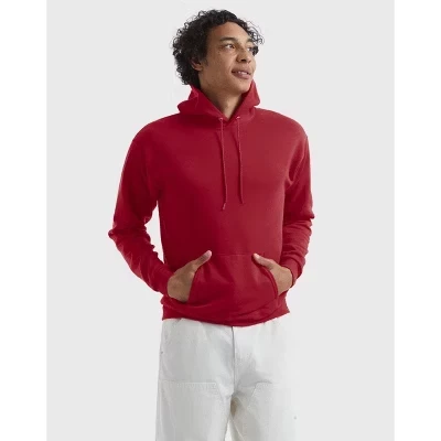 Унисекс-худи Hanes EcoSmart, флисовое, бордовое
