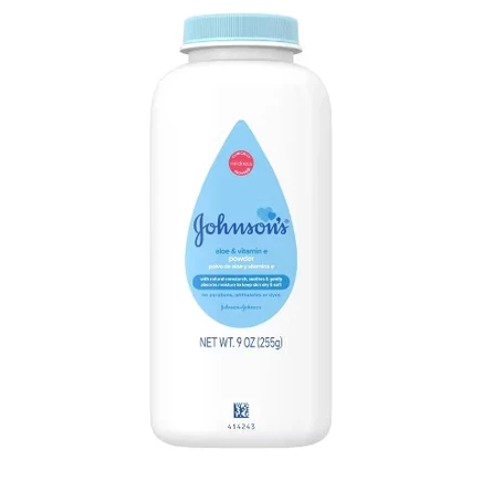 Детская присыпка Johnson's с натуральным кукурузным крахмалом, Алоэ и витамином Е, гипоаллергенная - 9 унций