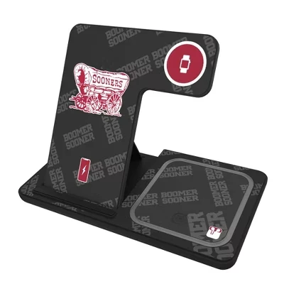 Беспроводная зарядная станция Keyscaper Quadtile 3-в-1 15 Вт, Oklahoma Sooners