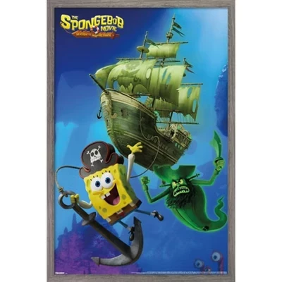 Постер в рамке Trends International SpongeBob, багет под дерево