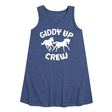 Платье Aline без рукавов с графическим рисунком Giddy Up Crew heather темно-синего цвета