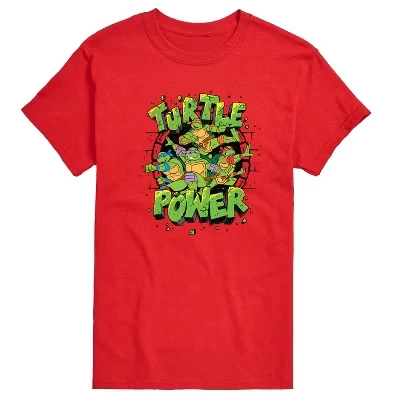 Мужская футболка Turtle Power New с коротким рукавом и графическим принтом, красная