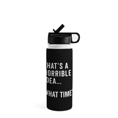 Бутылка Society6 для воды с крышкой-трубочкой