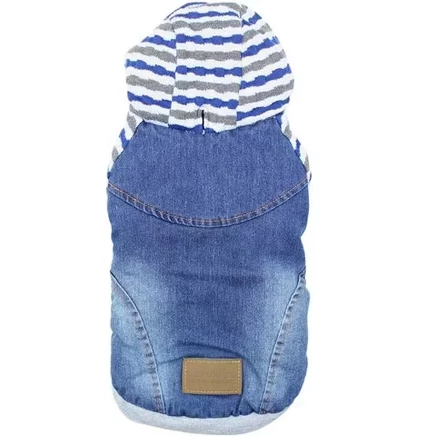 Худи для собак и кошек Parisian Pet Denim Striped, синее