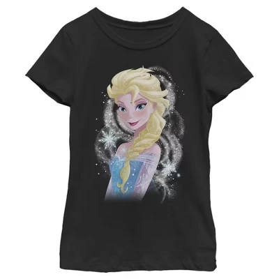 Футболка для девочек Frozen «Эльза», черная