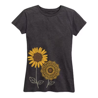 Женская футболка Instant Message Sunflowers, меланжевый антрацит