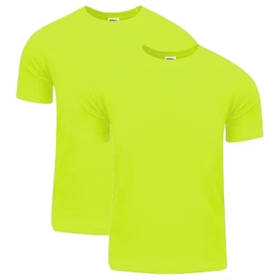Мужская хлопковая футболка Active Comfort с коротким рукавом и круглым вырезом из 2 упаковок зеленого цвета