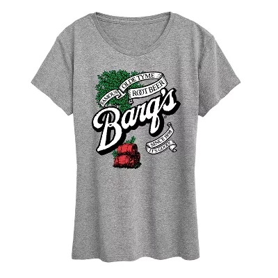 Женская футболка с принтом Coca-Cola Barq's Logo, серый меланж