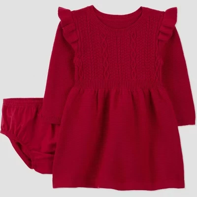 Платье для девочек Carter's, трикотажное, красное