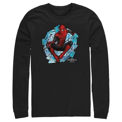 Мужской лонгслив Marvel Spider-Man с паутиной, чёрный