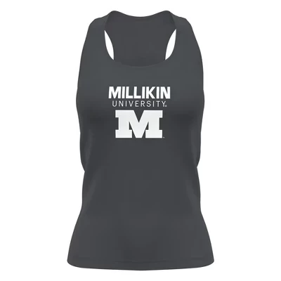 Женская спортивная майка Millikin University с основным логотипом цвета древесного угля