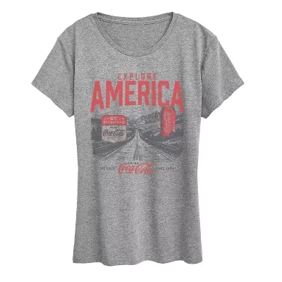 Женская футболка с коротким рукавом Explore America Coca-Cola с графическим рисунком