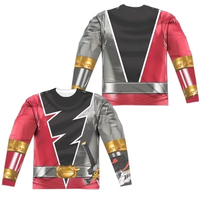 Мужская футболка с длинным рукавом Dino Fury Red Ranger, белая