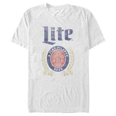 Мужская выцветшая футболка High Life Fine Pilsner белого цвета