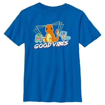 Футболка для мальчиков с Бульбазавром, Сквиртлом и Чармандером Good Vibes