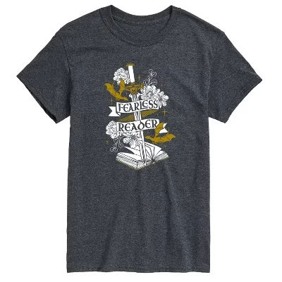 Мужская футболка Fearless Reader с коротким рукавом и графическим рисунком heather charcoal