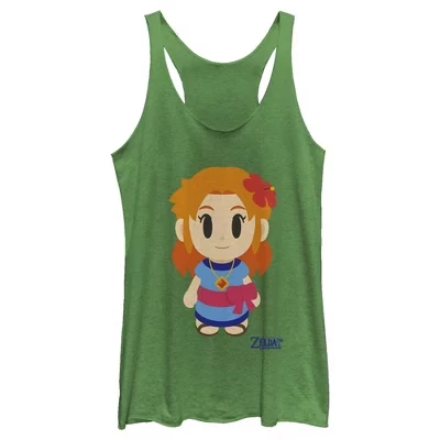 Женская футболка Legend of Zelda's Awakening от Marin Avatar Racerback зеленого цвета