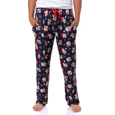 Мужские пижамные брюки Mickey Mouse, Санта, синие