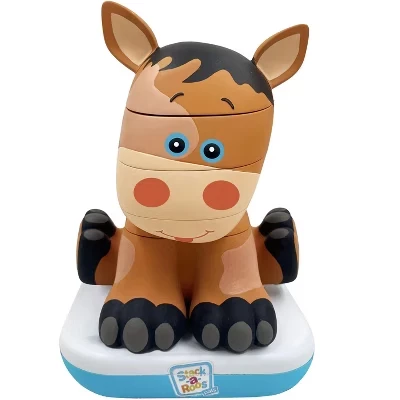 Stack-A-Roos Скотный двор Животное, укладывающее СТЕБЕЛЬ игрушки для малышей baby horse