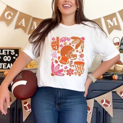 Футболка с коротким рукавом Touchdown Season Collage белого цвета
