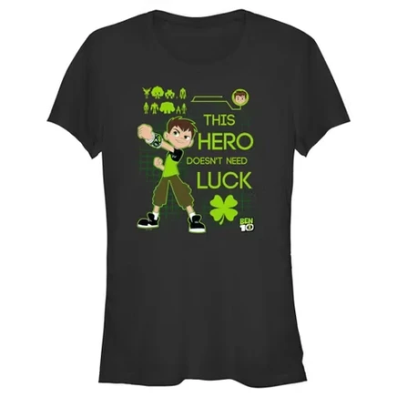 Женская футболка Ben 10 с принтом «Не нужна удача», черная