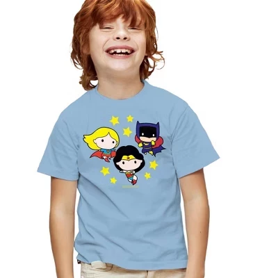 Мальчиковая футболка dc comics jla girl power, голубая