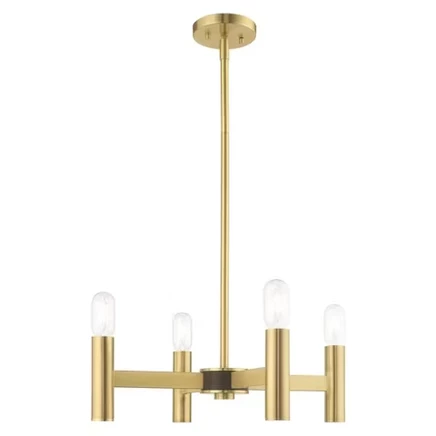 Люстра Livex Lighting Copenhagen, 4 лампы, матовая латунь