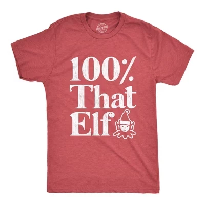 Мужская футболка That Elf из 100% хлопка, забавная для рождественской вечеринки, помощник Санты, графическая новинка, футболка Crazy Dog, мужская футболка, подарок на Рождество, красный