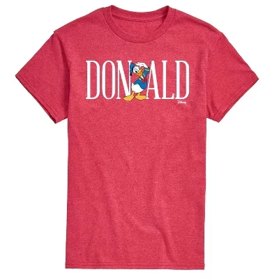 Мужская футболка с коротким рукавом и графическим рисунком в стиле Simple Donald Font красного цвета