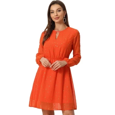 Женское платье INSPIRE CHIC с чокером, звезды, оранжевое