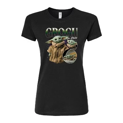 Женская футболка STAR WARS «Grogu» Mandalorian, черная