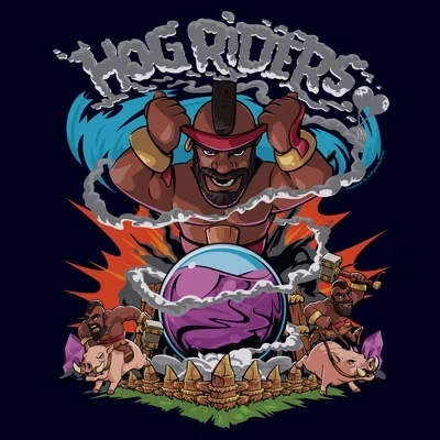 Мужская боевая футболка Hog Riders темно-синего цвета