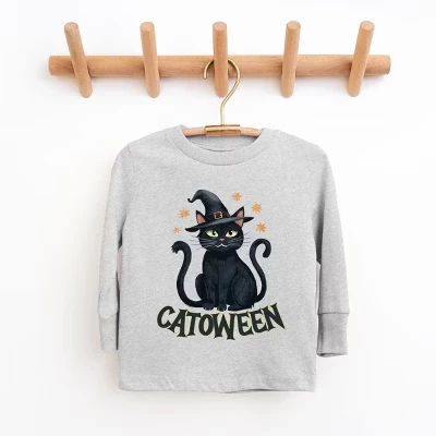 Молодежная футболка Catoween Cat с длинным рукавом