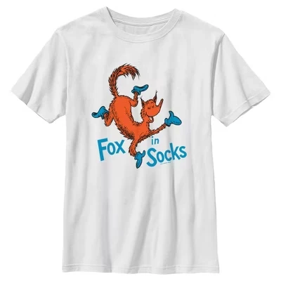 Футболка для мальчиков Dr. Seuss «Лис в носках», белая