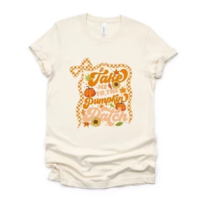 Кремовая футболка с коротким рукавом Coquette Take Me To The Pumpkin Patch