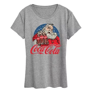 Женская футболка с короткими рукавами и изображением бутылок кока-колы Santa Coke