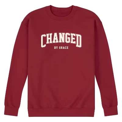 Мужская флисовая толстовка с графическим принтом Changed By Grace Collegiate кардинального красного цвета