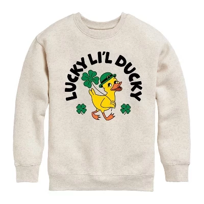 Флисовая толстовка с длинным рукавом Lucky Lil Ducky с рисунком на День Святого Патрика натуральная