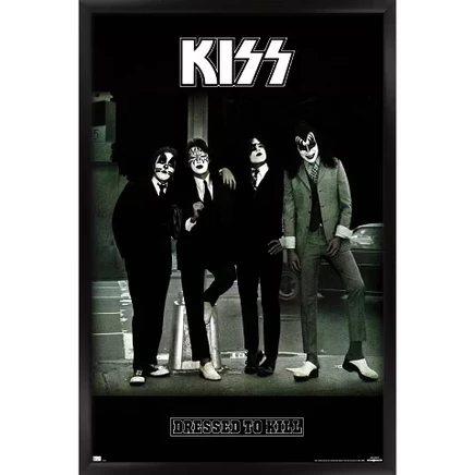 Постер в рамке Trends International Kiss, черный