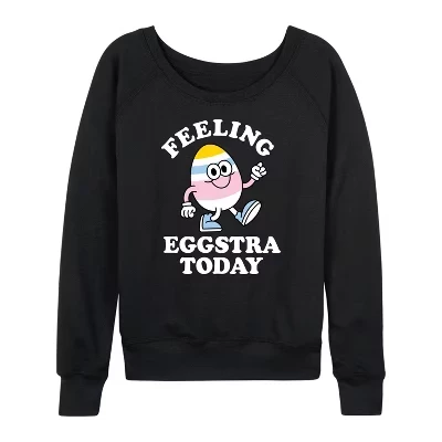 Женская легкая французская махровая рубашка Feelin Eggstra с широким вырезом и длинным рукавом, черная с графическим рисунком