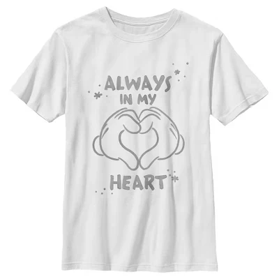 Футболка Boy's Mickey & Friends Always in My Heart белого цвета