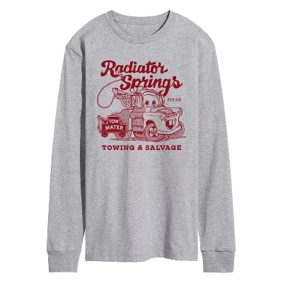 Мужская деловая футболка Tow Mater с длинным рукавом и графическим рисунком athletic heather