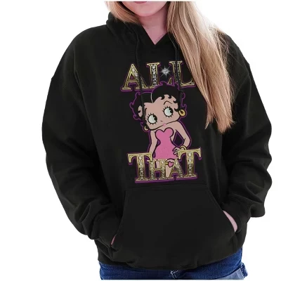 Betty Boop Sassy All That Diamonds Толстовка с капюшоном женская лицензионная черная