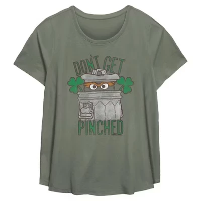 Женская футболка Sesame Street Oscar Grouch, зеленая