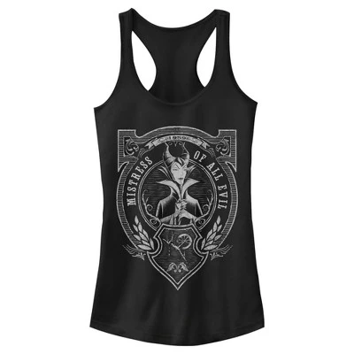 Женская майка для юниорок Maleficent Mistress of all Evil Racerback черного цвета